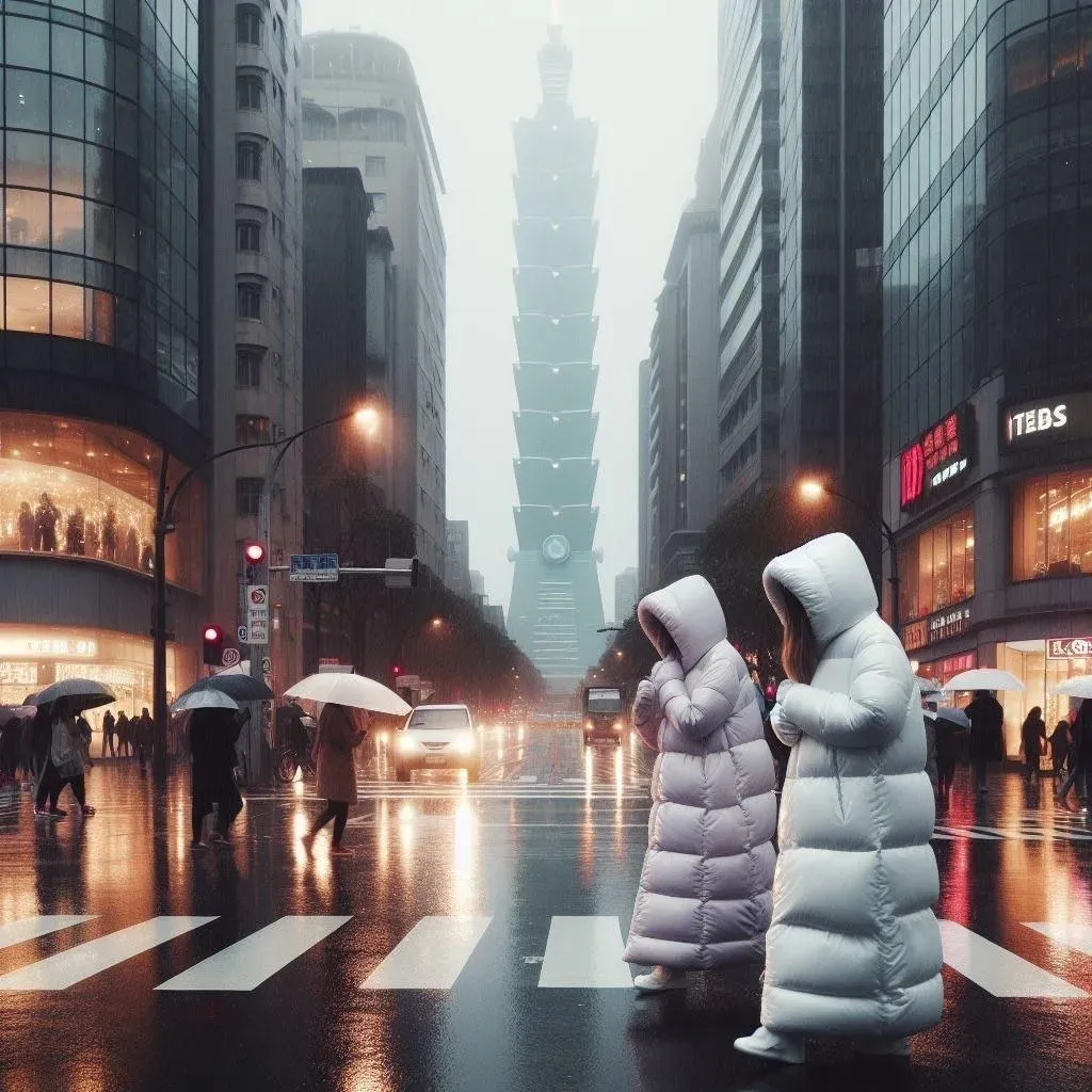 有網友好奇為何台灣人愛穿羽絨衣禦寒。(AI生成圖片/陳奕廷製)