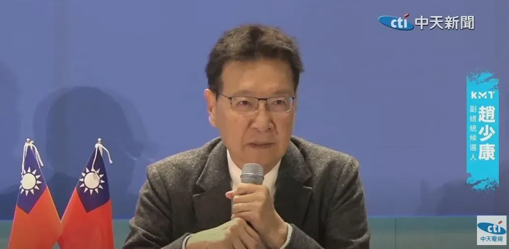 趙少康呼籲年輕選民,集中選票,達成換人的目標。(圖/中天新聞)