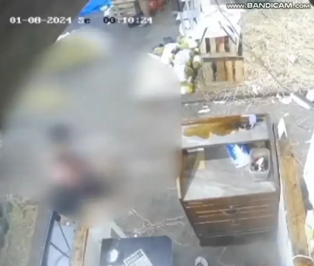 先後被潑硫酸、鐮刀砍的西瓜小販痛苦倒地。（圖／翻攝自社群平台X）