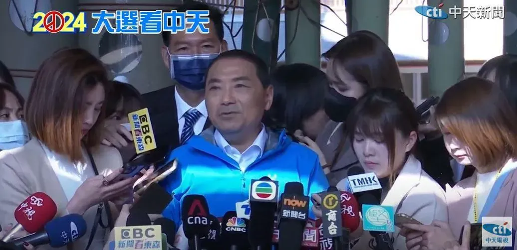 侯友宜表示投完票會進入競辦，感謝選務同仁。（圖／中天新聞）