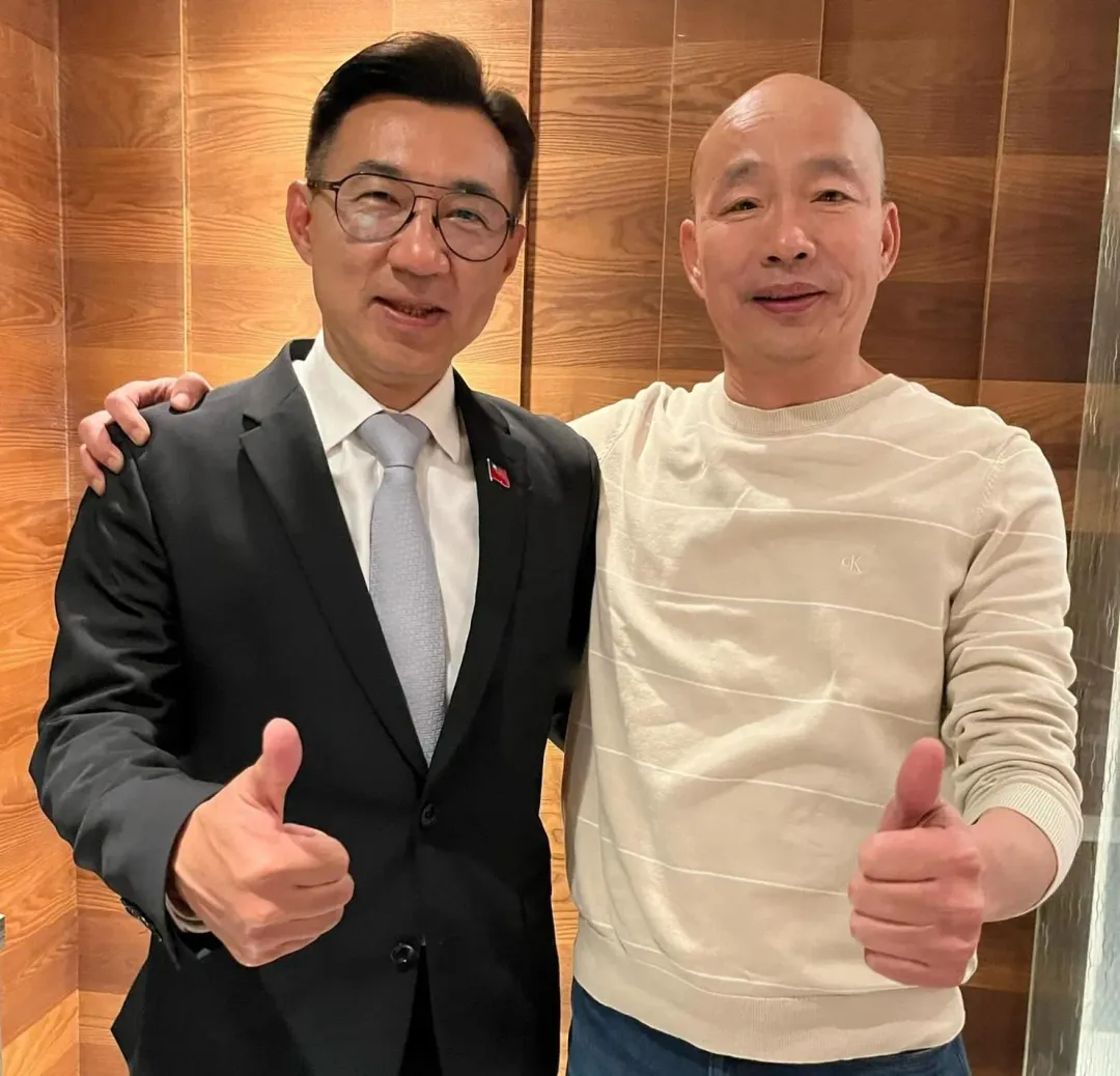 前高雄市長韓國瑜、立委江啟臣。(圖/中天新聞)