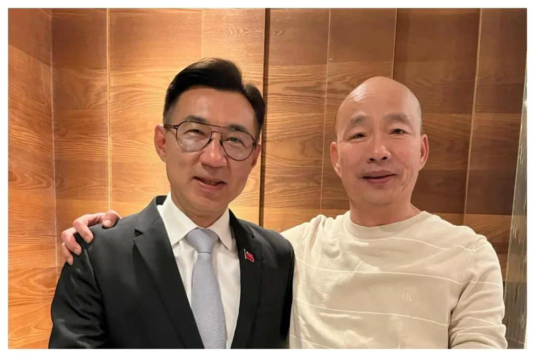 韓國瑜(右)和江啟臣(左)搭檔爭取立院正副龍頭寶座。(圖取自韓國瑜臉書)