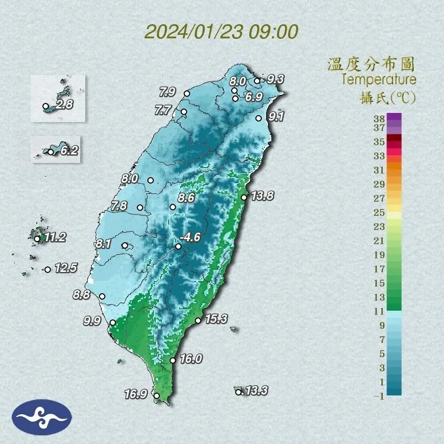 入冬最強寒流。(圖/翻攝「台灣颱風論壇|天氣特急」粉專)
