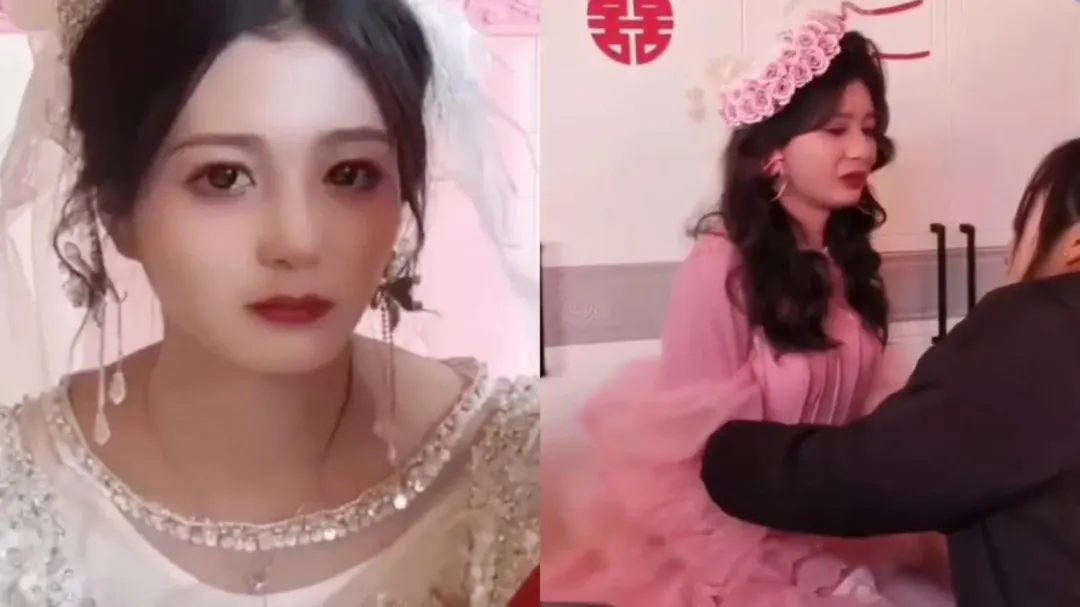 網友說看到新娘哭成淚人兒, 自己的心也碎了。（圖／翻攝抖音「Ningxia61626321」）