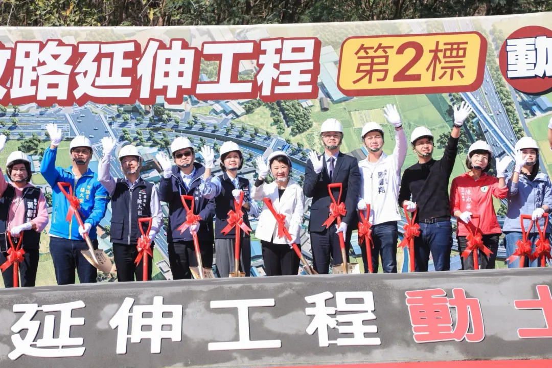 市政路延伸二期工程更於今（31）日開工，盧秀燕出席致詞。（圖/中天新聞）