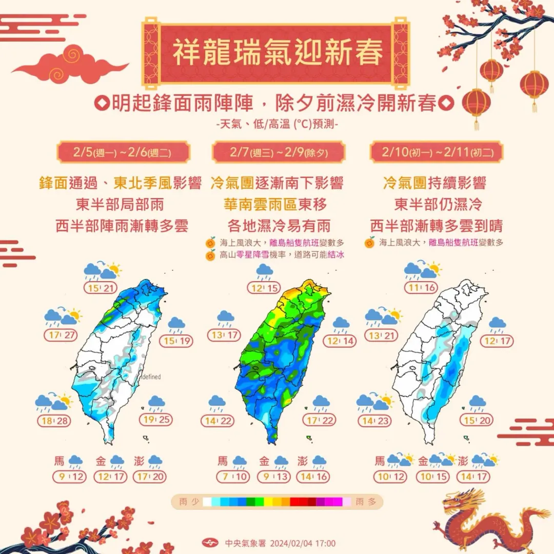 一周天氣預報。（圖／中央氣象署）