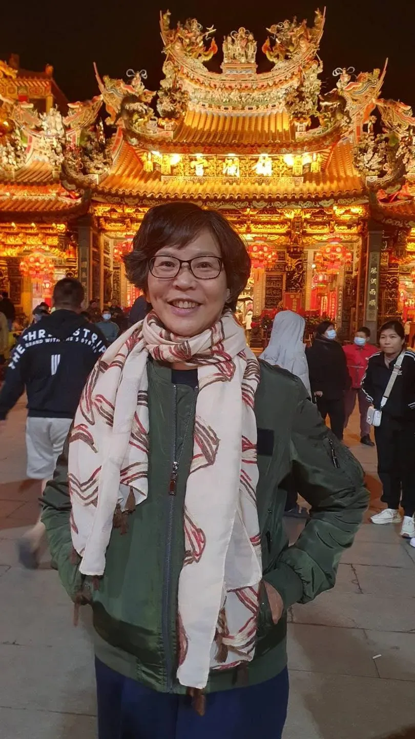 蔡壁如大年初一這天到了大甲鎮瀾宮。（圖／蔡壁如臉書）