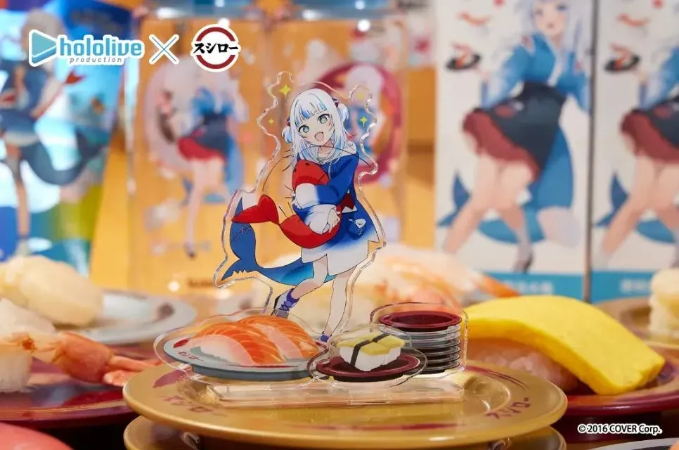 壽司郎×Gawr Gura聯名款壓克力立牌。（圖／業者提供）