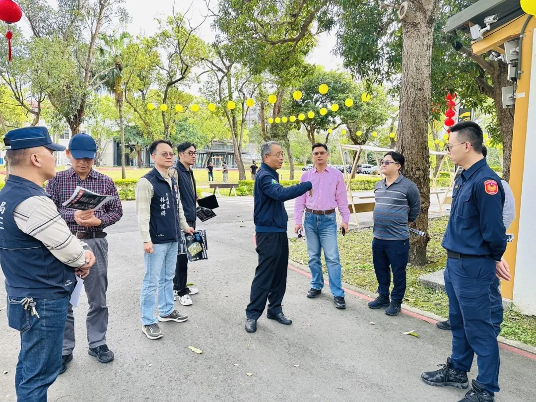 桃園分局長吳明彥率幹部至燈會現場地勘。（圖／翻攝畫面）