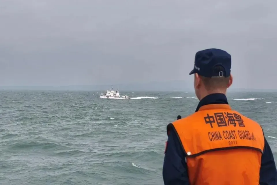 中國海警局今天下午表示，福建海警組織艦艇編隊在金門附近海域展開執法巡查。（圖／翻攝畫面）