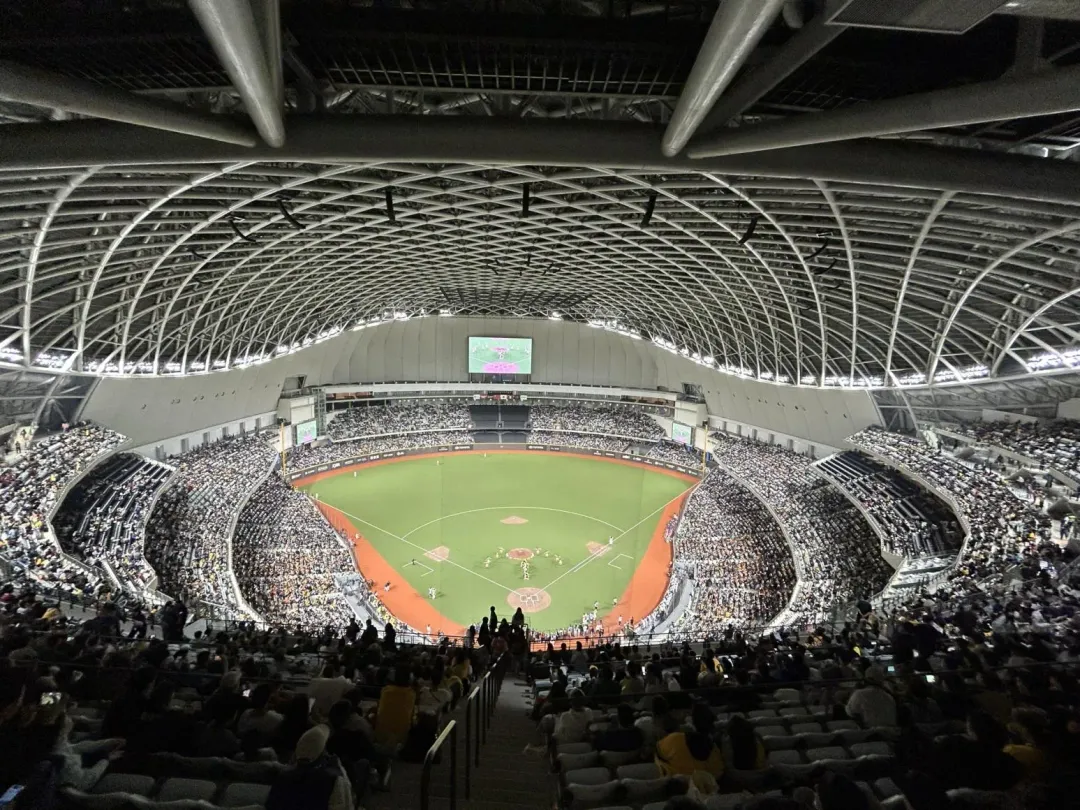 台北大巨蛋2日台日交流賽滿場破歷史紀錄。(圖/中天新聞)