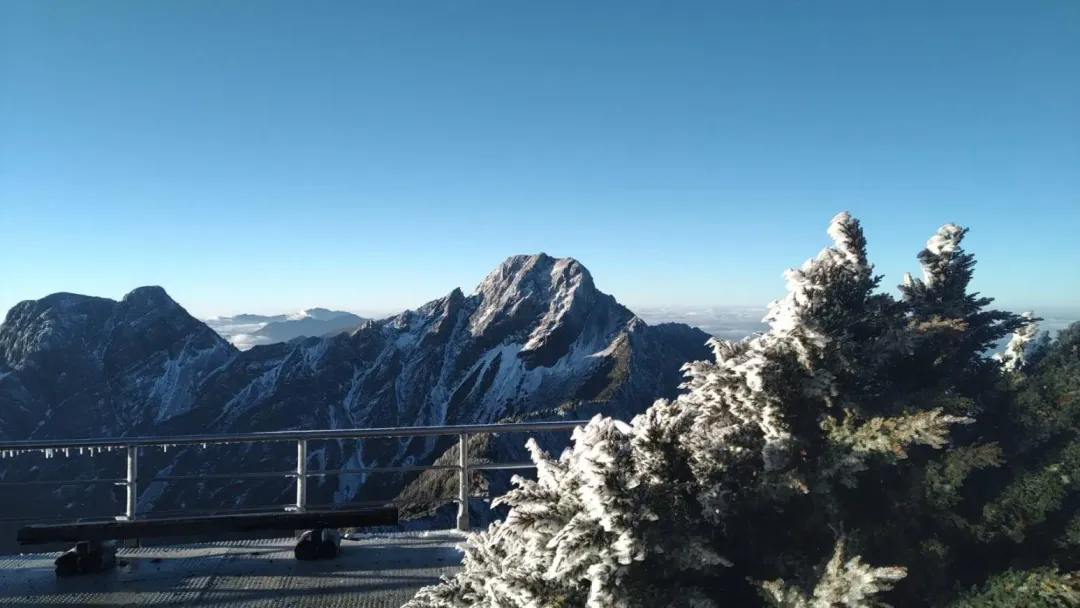 玉山今晨雪景。（圖／中央氣象署提供）