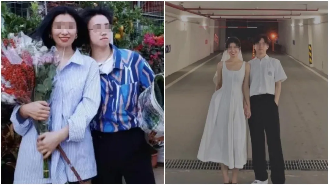 女孩丈夫先前PO出的婚紗照（圖／翻攝百度）