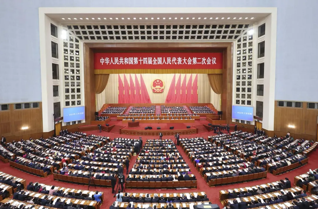 大陸第14屆全國人民代表大會第2次會議5日上午在北京人民大會堂舉行(圖/新華社)