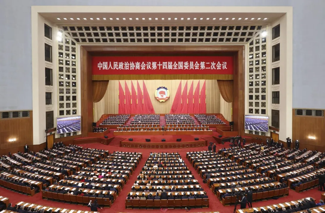 大陸全國政協十四屆二次會議10日上午舉行閉幕會。(圖/新華社)