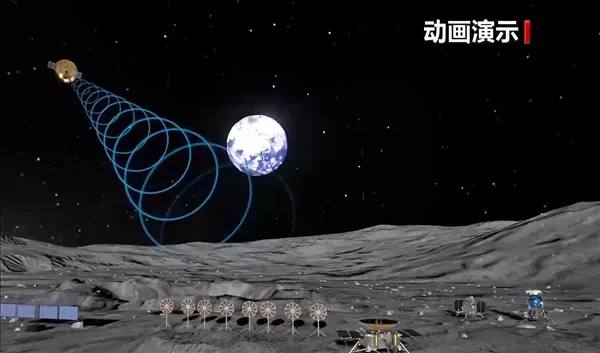 由於「嫦娥六號」著陸月背，需透過「鵲橋二號」與地球通信。（圖／央視）