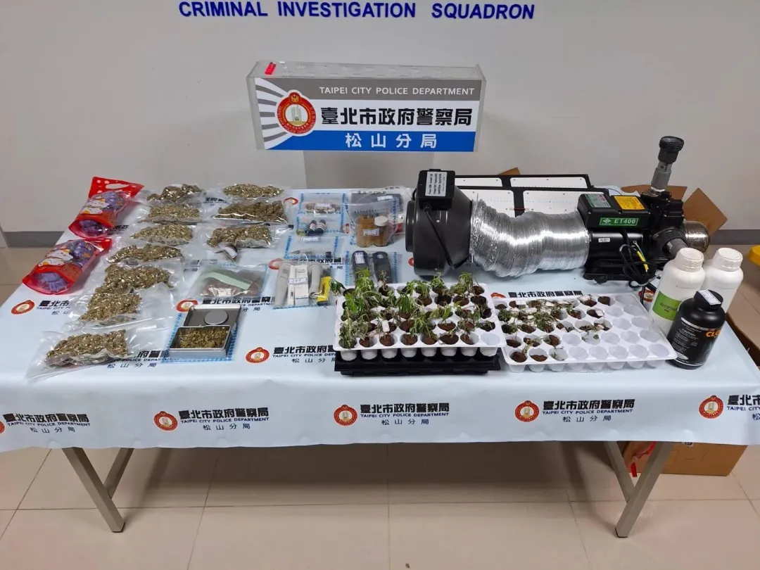 警方查扣近千萬大麻活株、成品及栽種設備。(圖/翻攝畫面)