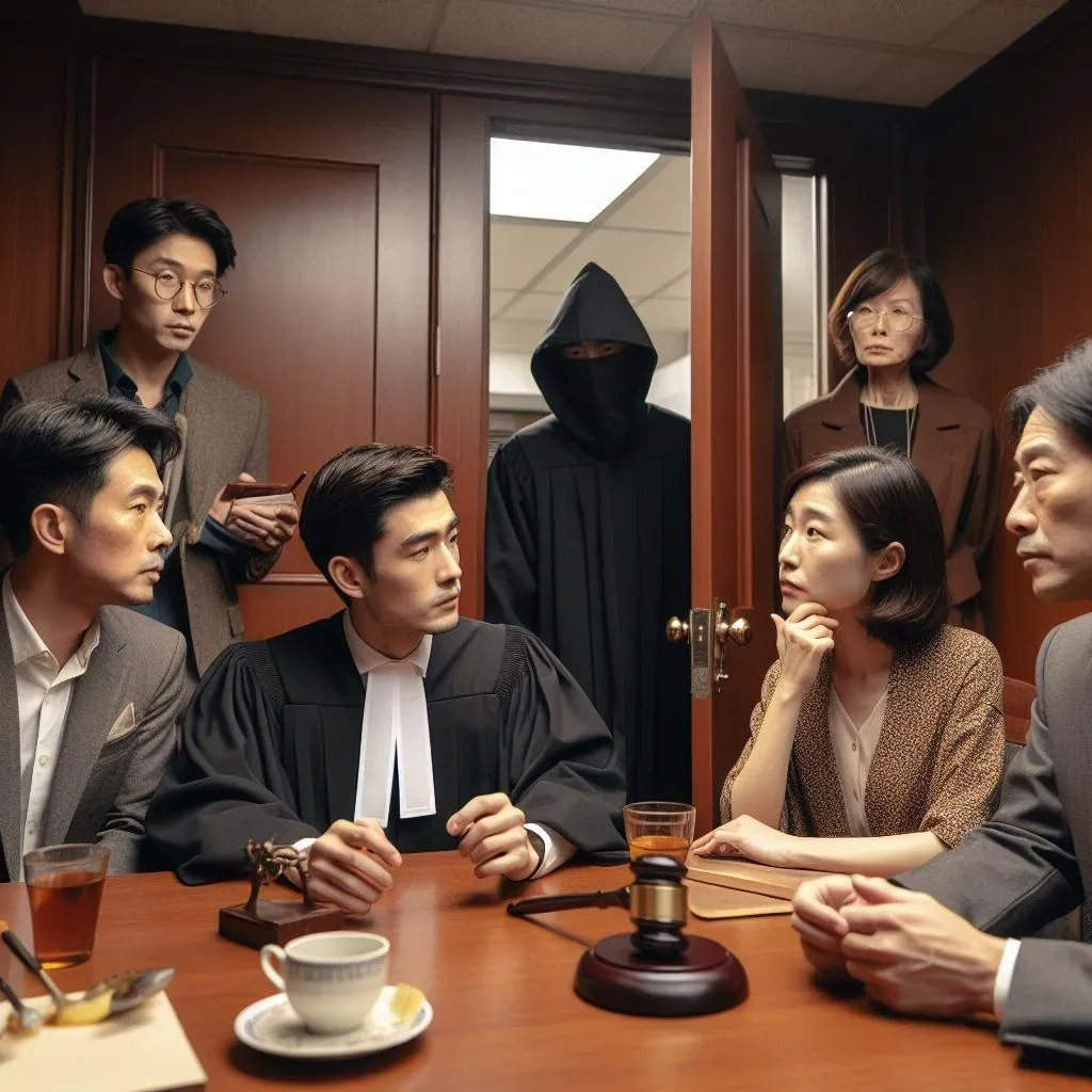 劉姓保母妹妹一行人在法庭外串證,遭承辦的檢察官邱舜韶當場抓包。(示意圖/AI生成)