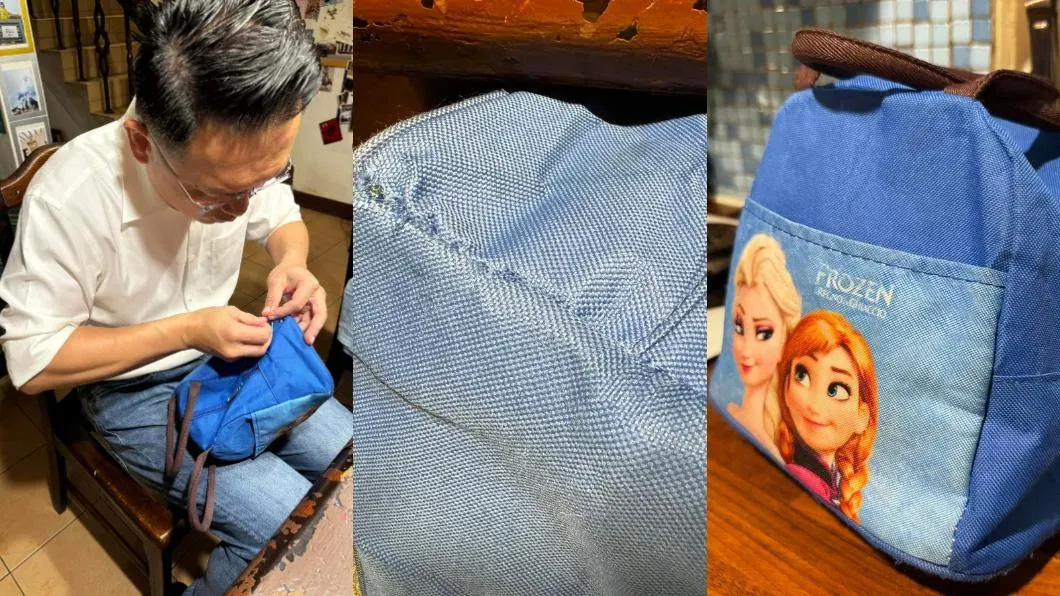 蘇俊賓化身靈魂裁縫師5分鐘修復完成連女兒都對他投以崇拜的眼神。（圖／蘇俊賓臉書）