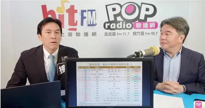 《POP撞新聞》主持人黃暐瀚(左)、衛福部次長王必勝。(圖/翻攝自YouTube/POP Radio聯播網 官方頻道)