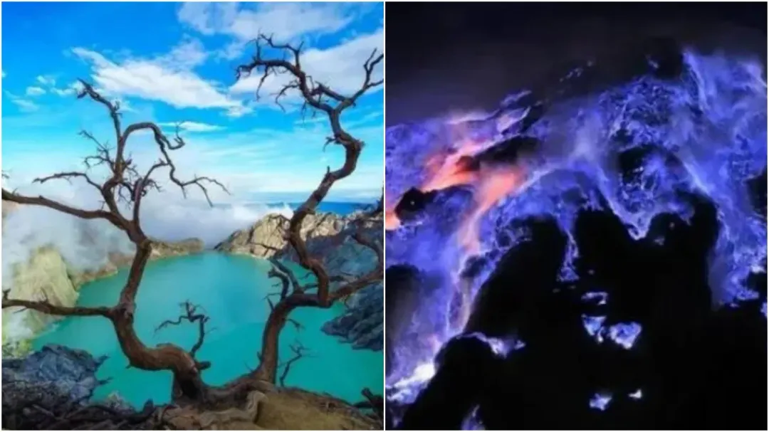印尼伊真火山「地獄藍火」吸引許多遊客朝聖(圖/翻攝微博)