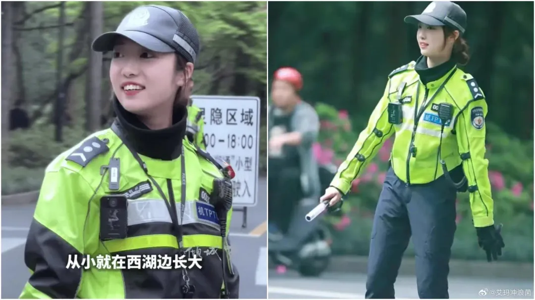 大陸交警李語蔚被網友封為「杭州朴信惠」（圖／翻攝微博）