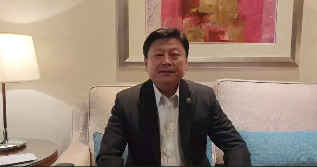 傅崐萁透過影片喊話。（圖／傅崐萁辦公室提供）