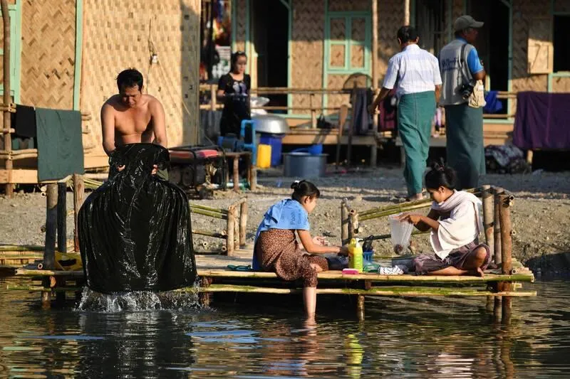緬甸中部馬圭省(Magway)28日氣溫飆升至攝氏48.2度,打破4月最高溫紀錄。(資料圖/中天新聞)