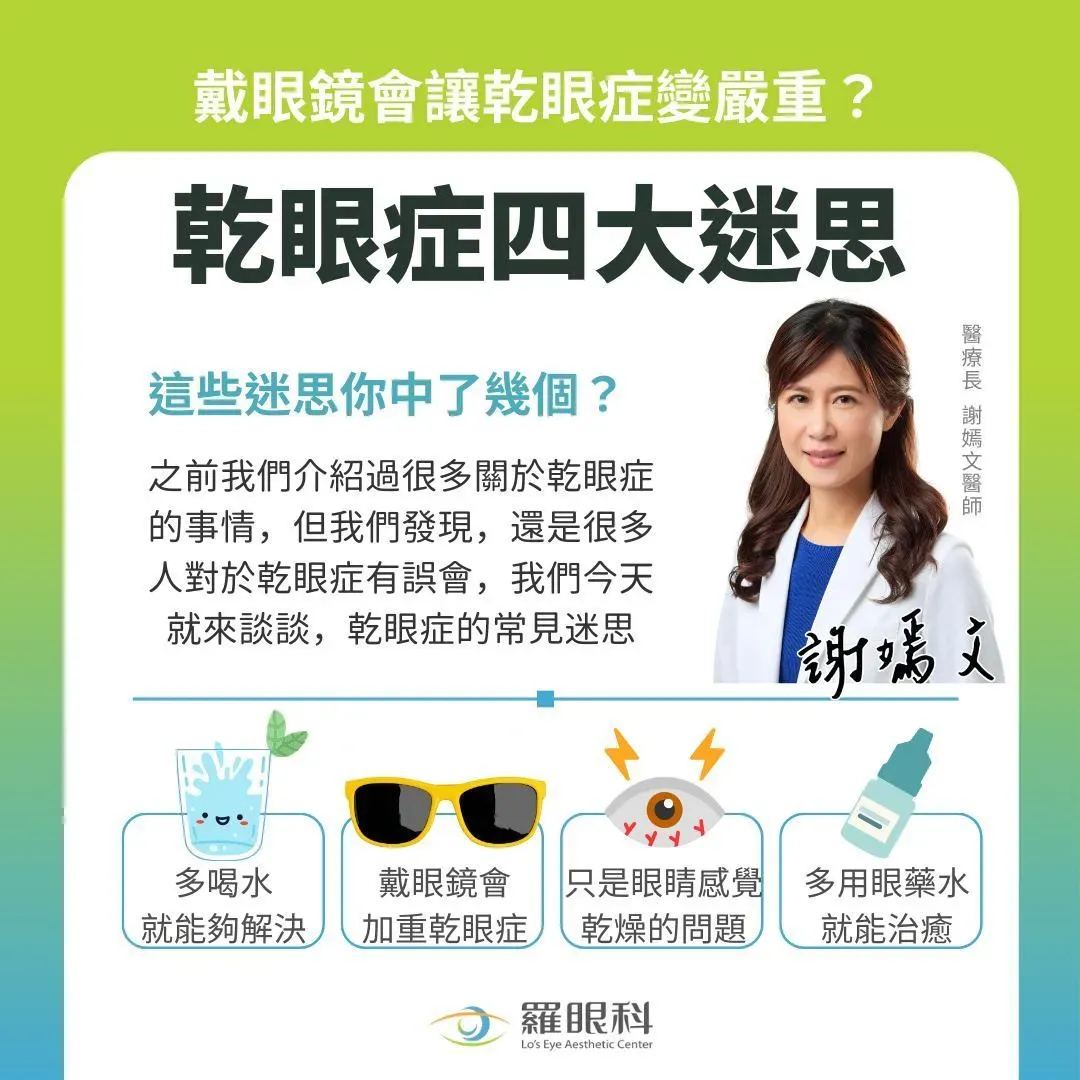 乾眼症四大迷思。(圖/【羅眼科睛采眼科-彰化白內障視力保健專家】臉書粉專)