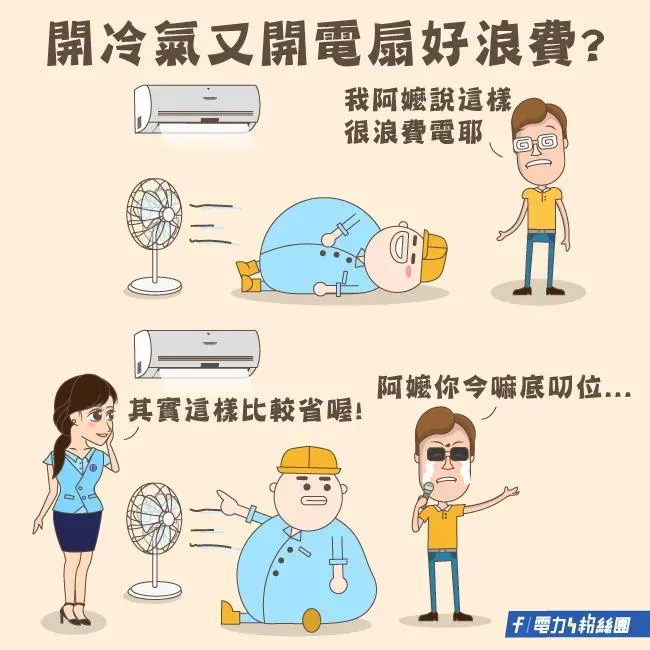 台電分享，開冷氣配電扇也可以省下電費。（圖／翻攝自Facebook@電力粉絲團）