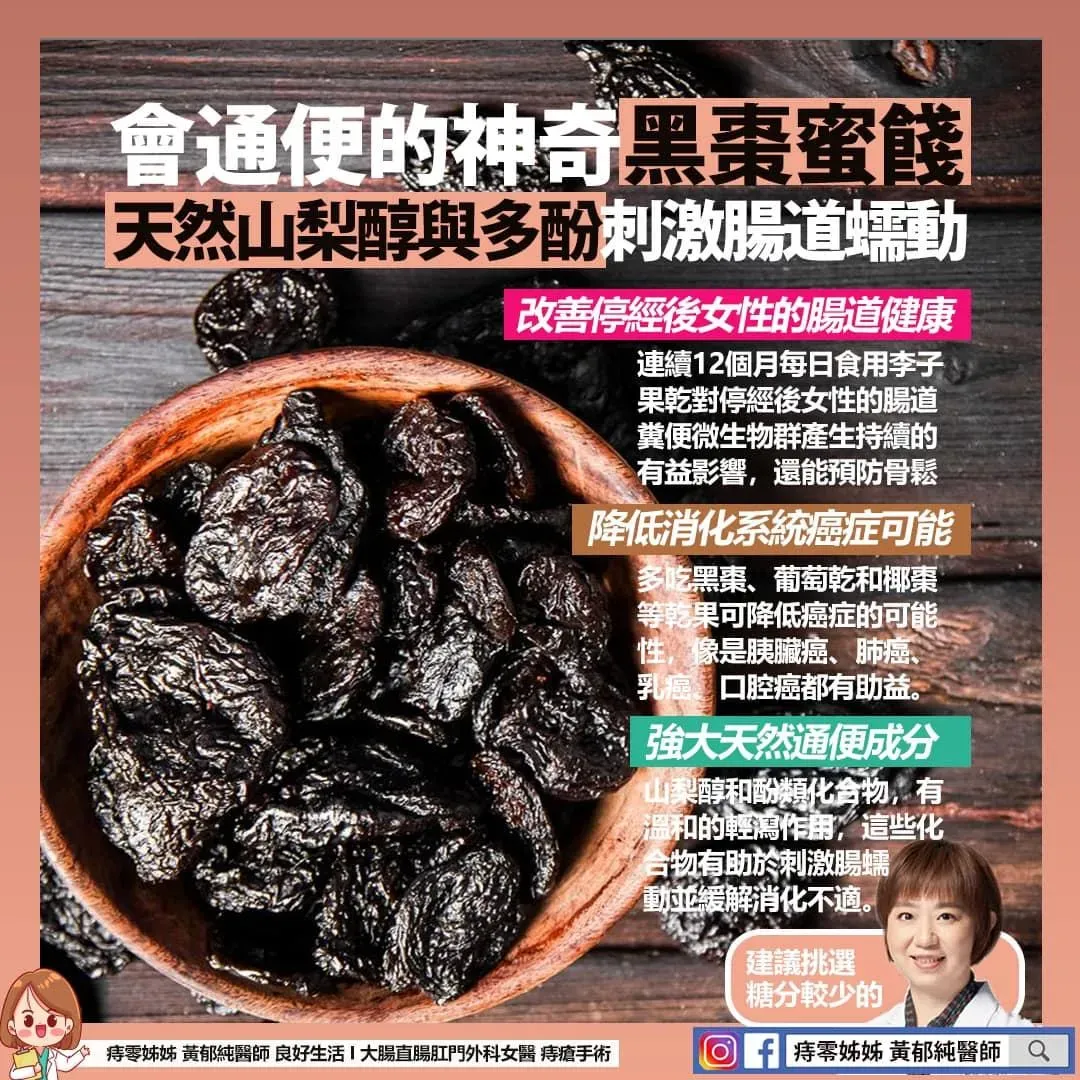 黑棗是通便神器，且還有許多附加價值的營養成分。（圖／痔零姊姊 黃郁純醫師 良好生活 I 大腸直腸肛門外科女醫 痔瘡手術）