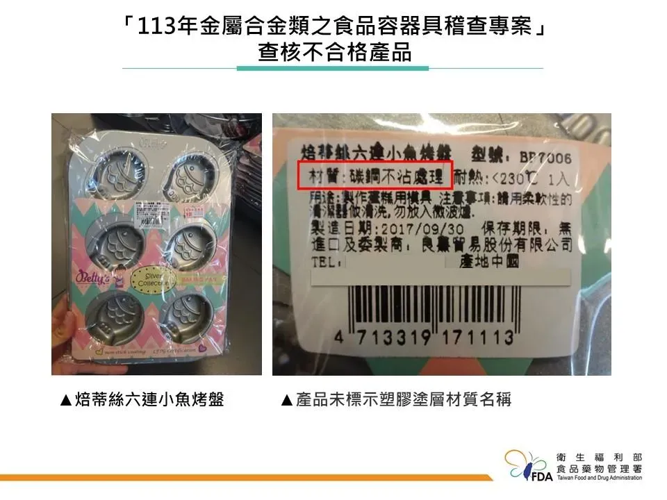 未標示塑膠塗層材質名稱。（圖／食藥署提供）