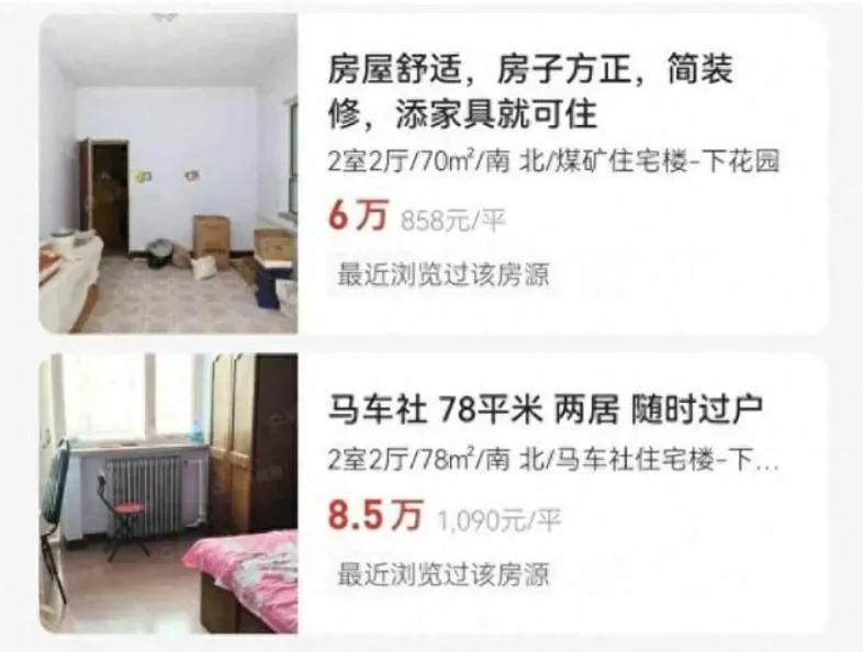 張家口房市驚現「重機價」70平方公尺2房2廳開價6萬元人民幣。(圖/翻攝華夏時報)