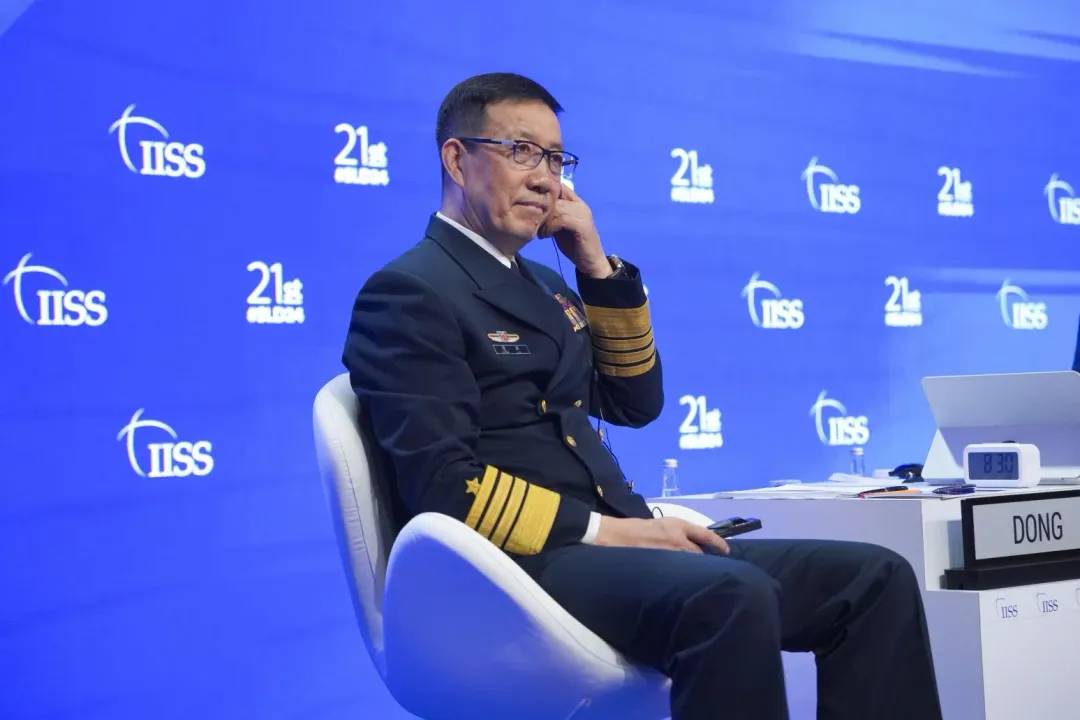 大陸防長董軍在香會演講後問答環節中回應南海問題。（圖／美聯社）