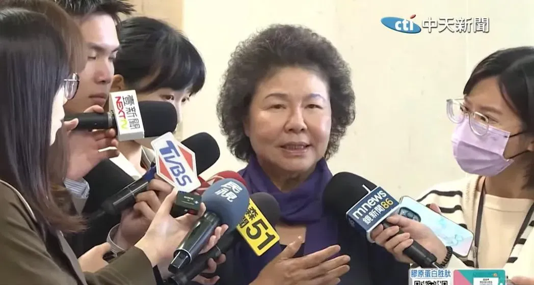 對於在野黨提出要廢除監察院,陳菊今日受訪時做出回應。(圖/中天新聞)