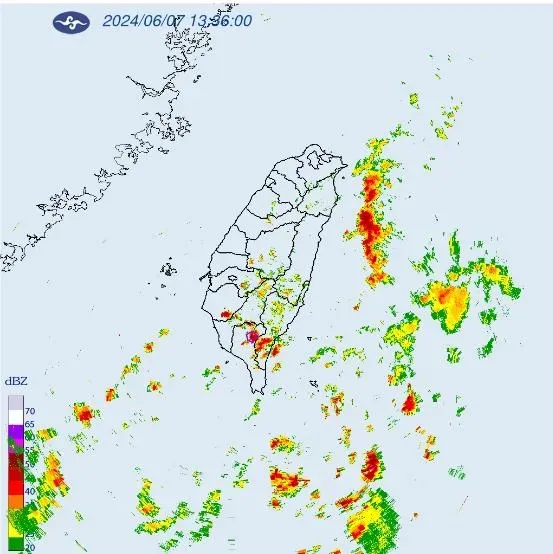 １縣市發布大雷雨警戒。（圖／中央氣象署）
