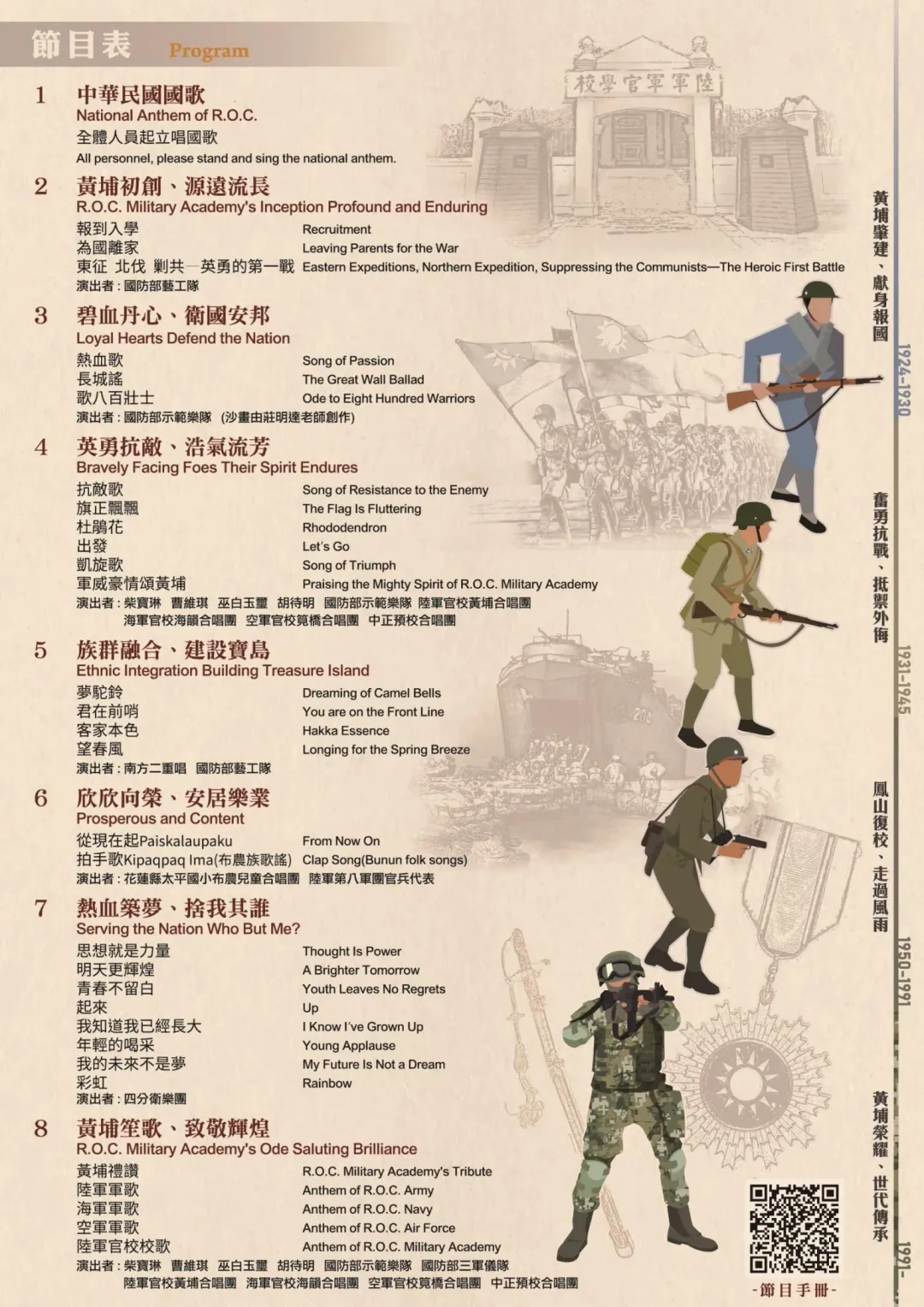 慶祝黃埔建軍100週年音樂會演出資訊。（圖／陸軍司令部提供）
