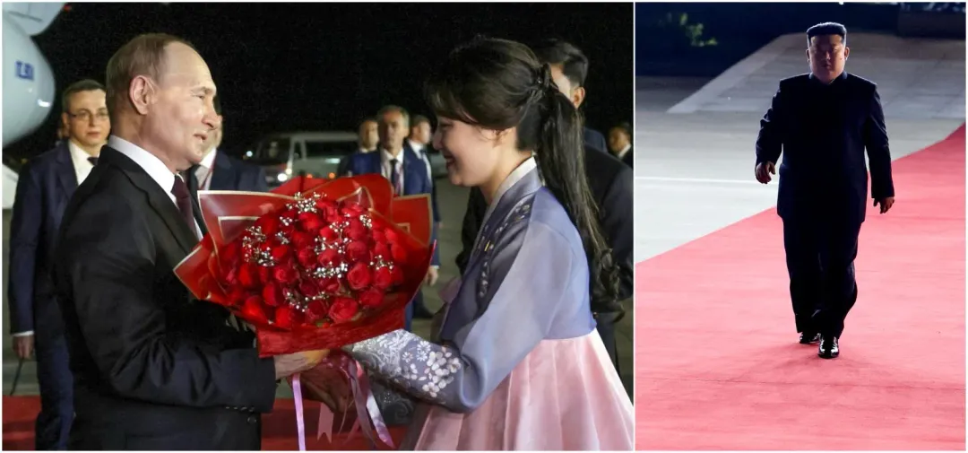 為迎普丁，金正恩半夜苦守，還派美女獻花。（圖／美聯社）