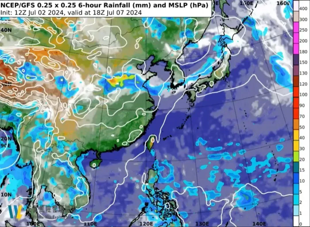 7月4日、5日高壓勢力稍增強,各地高溫炎熱。(圖/翻攝自天氣風險 WeatherRisk臉書)