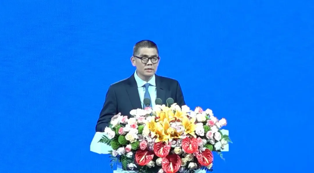 國民黨副主席連勝文出席並致詞。（圖／中新社）