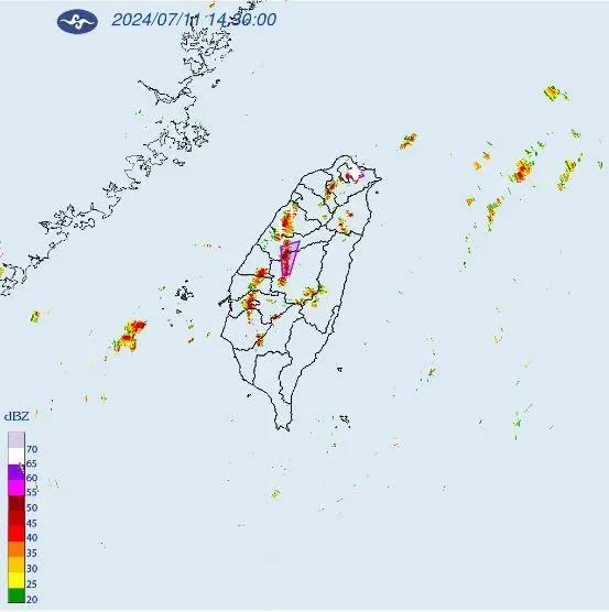 大雷雨即時訊息。（圖／氣象署）