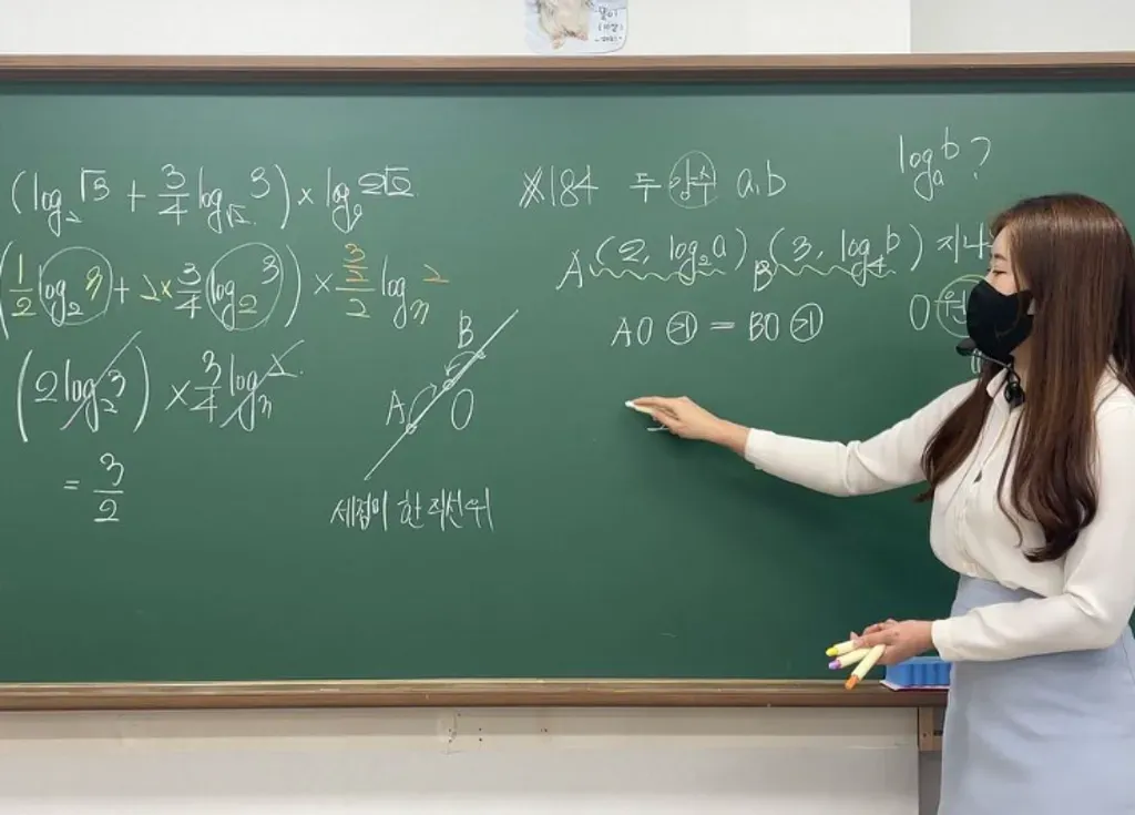 南韓一名數學老師課堂上仙氣逼人,近來掀起討論。(圖/翻攝自im_ssong1201 IG)