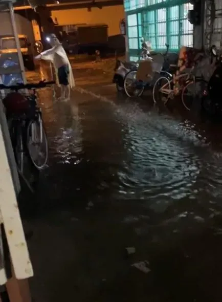 整條道路淹水。（圖／花蓮同鄉會）