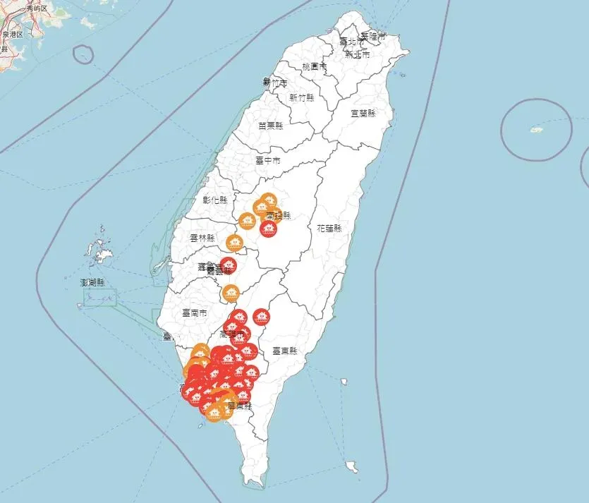 淹水警戒區域。（圖／水利署）