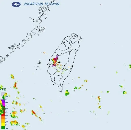 氣象署發布大雷雨即時訊息。(圖/翻攝自氣象署網站)