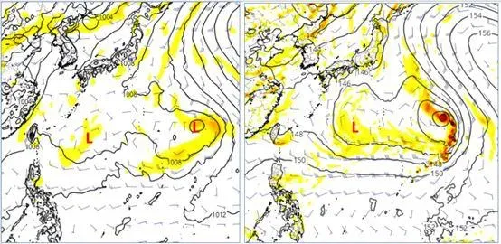 最新歐洲模式及美國模式模擬皆顯示，未來一週台灣東方、日本南方廣大的海面有大低壓環流)醞釀中。（圖／翻攝自「三立準氣象‧老大洩天機」）