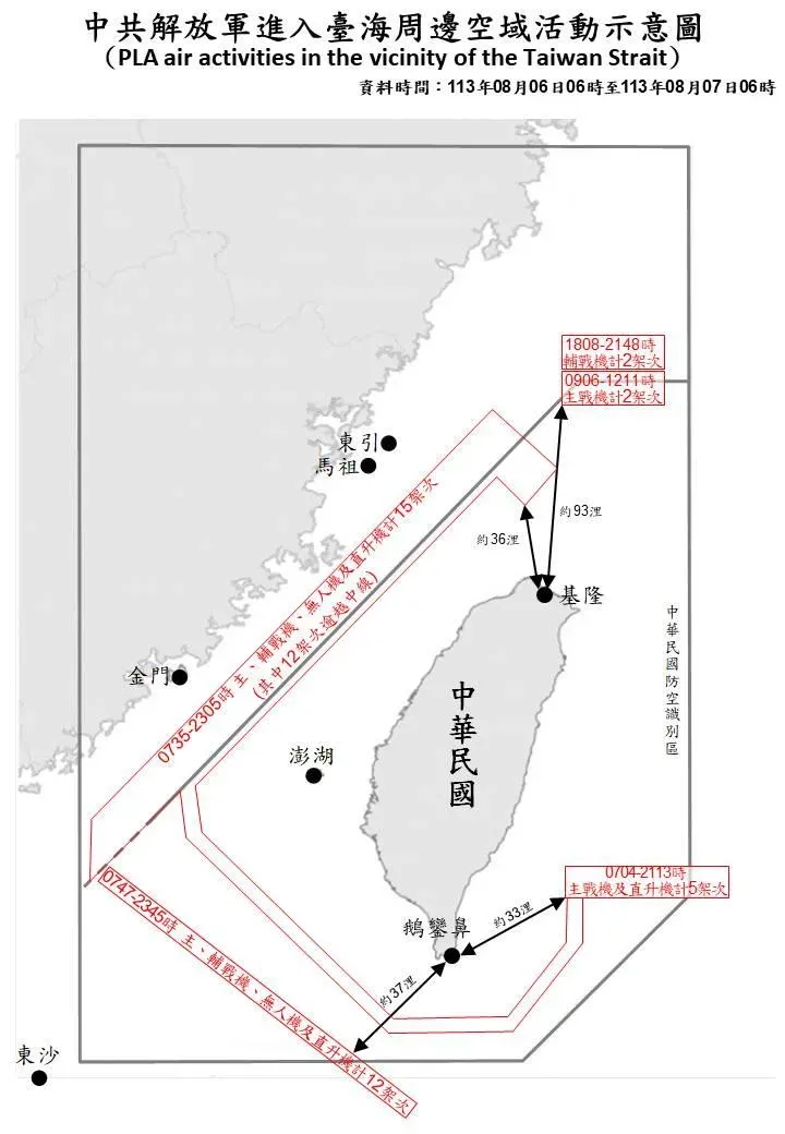 8月6日動態。(圖/國防部)