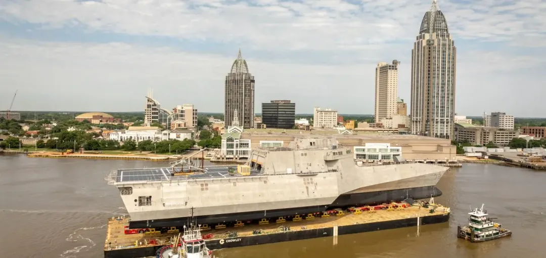 最後一艘獨立級濱海戰鬥艦皮耶號下水。(圖/Austal USA公司)
