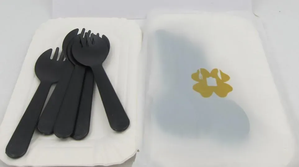 從大陸進口的「長盤及叉勺(5長盤黑叉勺)」。(圖/食藥署提供)