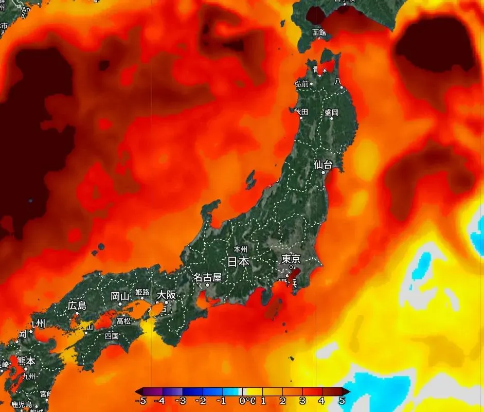 鄭明典指出，東京出現天氣的極端和日本周邊的高海溫脫不了關係。（圖／翻攝自鄭明典臉書）